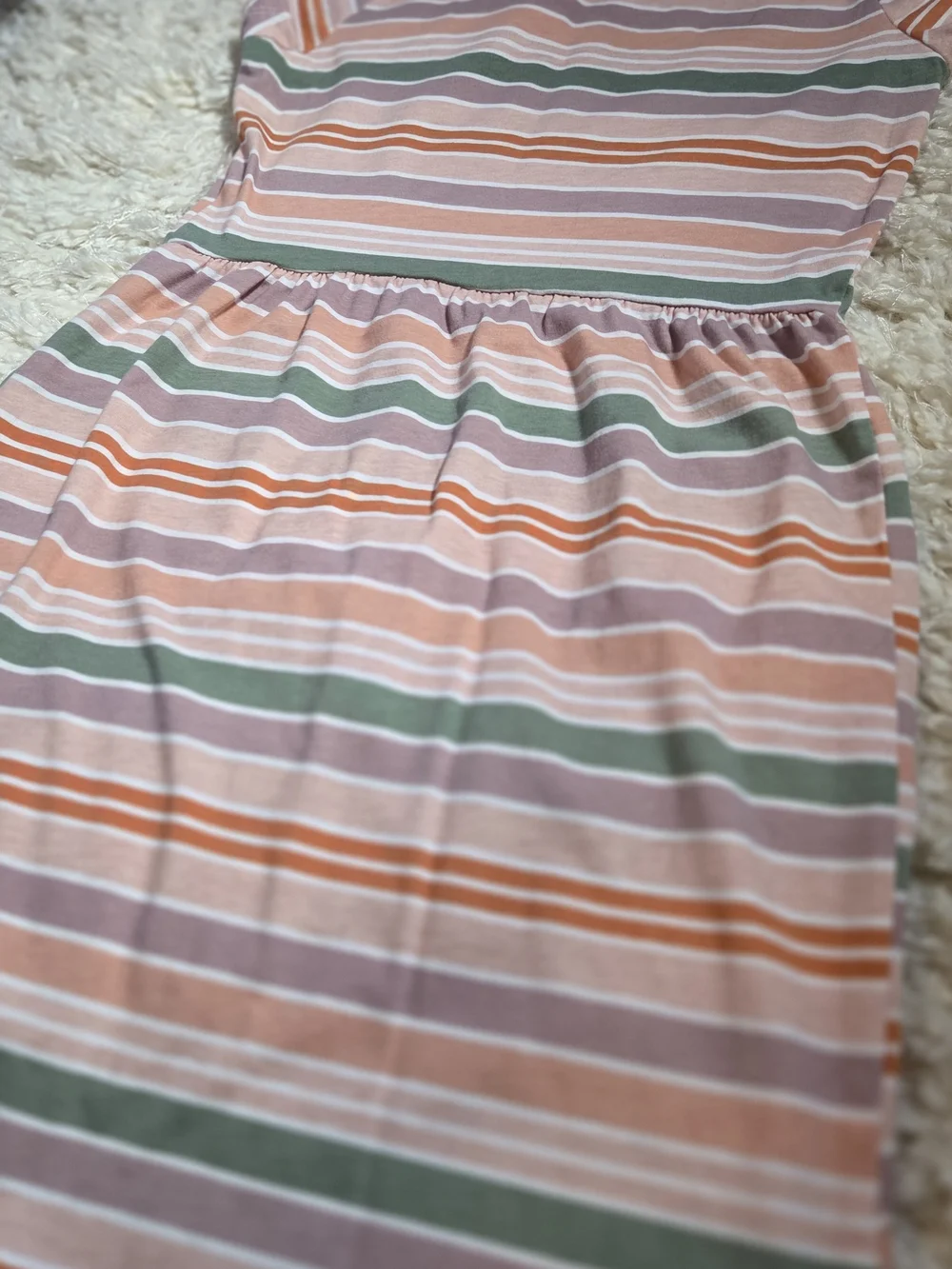 Carter's White and Orange Striped Knit Dress